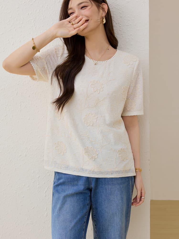 Textured Versatile T-Shirt: Xianlixiu Plus Size Women's Elegant Stylish Top for Plus Size Ladies, 2026 Spring New Arrival