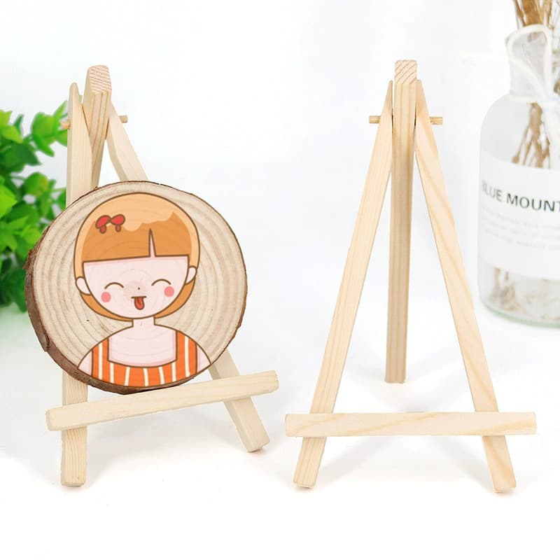 Solid wood triangular easel display stand mini pine desktop stand digital oil painting small stand painting easel display stand