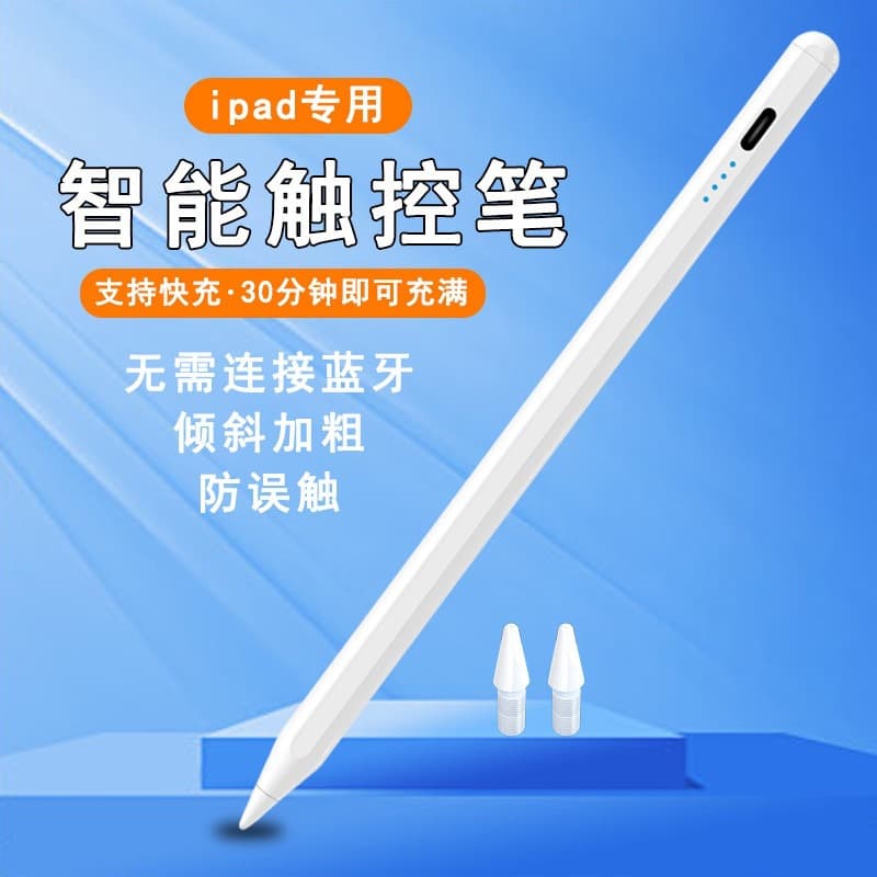 Active capacitive stylus for iPad, compatible with Apple Pencil tablets, touch-sensitive magnetic stylus.