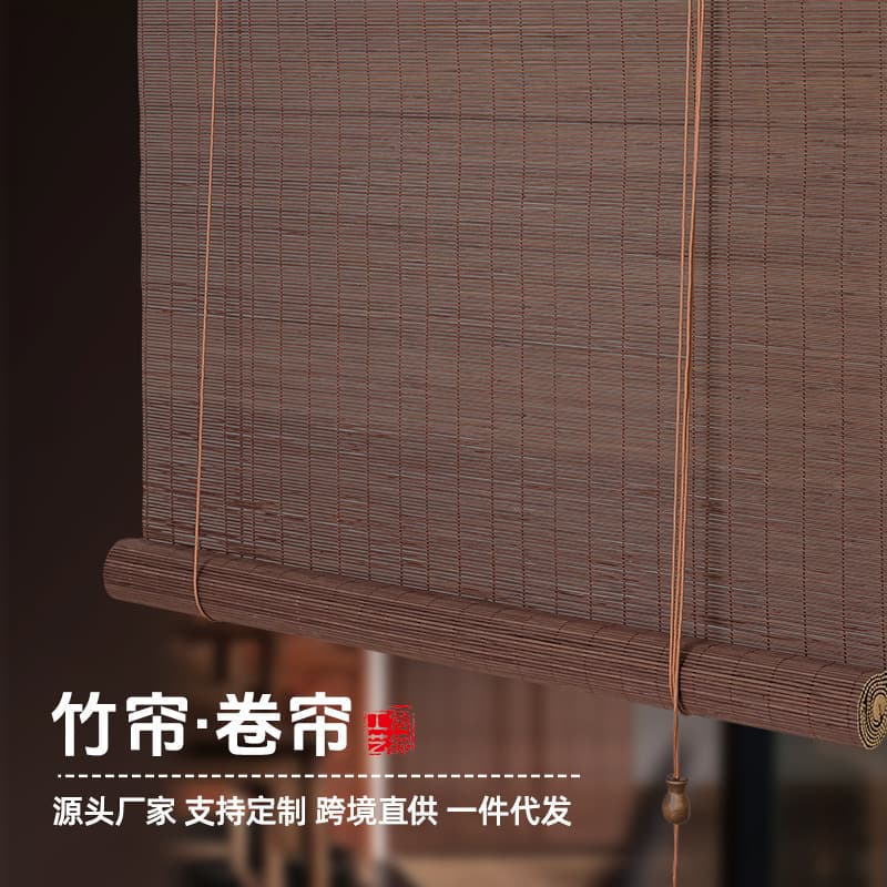 OEM bamboo curtains, window and door shades, balcony insulation, new Chinese-style tea room ceilings, cross-border renovation and decoration sunshade woven bamboo.