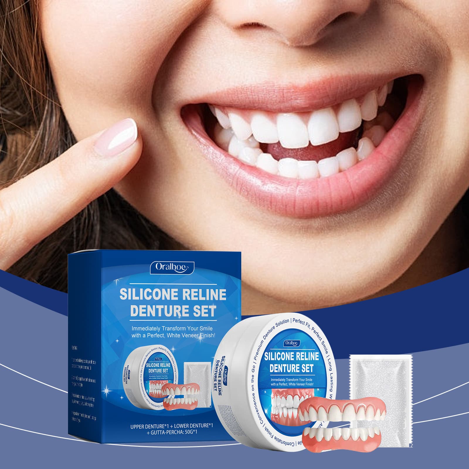 Cross-Border Oralhoe Dental Braces for Enhancing Smile Aesthetics, Comfortable Material, Complete Denture Set