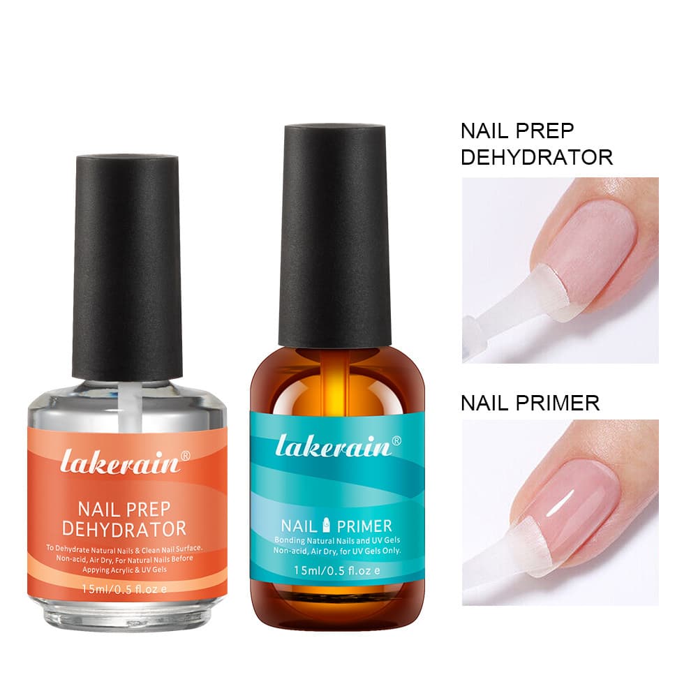 Cross-Border Lakerain Nail Polish Base Coat No-Bake Nail Dehydration Drying Liquid Acid-Free Natural Nail Care Set