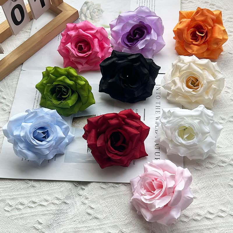 Diamond Rose Head Simulation High-End Rose Wedding Hotel Floral Decoration Bedroom Shaped Flower Wall Artificial Flowers