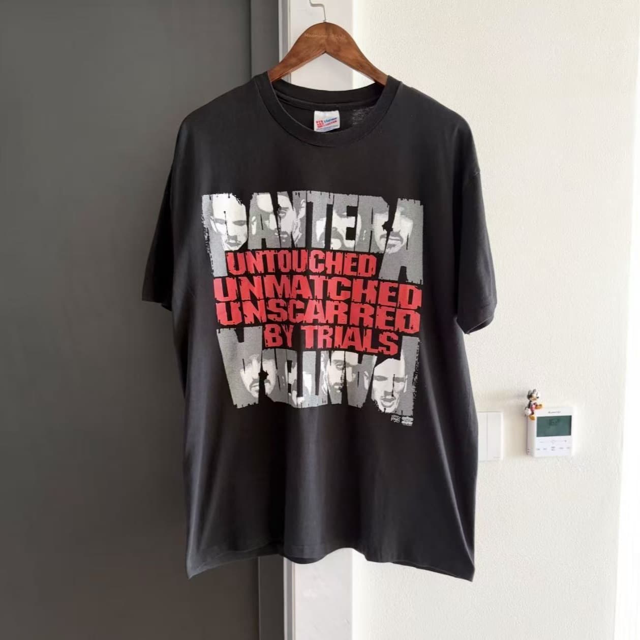 Pantera Vintage Distressed Short-Sleeve American Heavy Metal Rock Style Loose T-Shirt Unisex