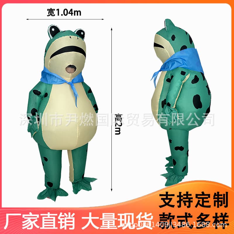 Frog Inflatable Costume Funny Cosplay Performance Toad Costume TikTok Viral Cartoon Mascot Suit
