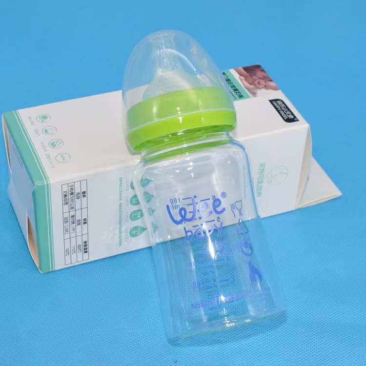 Factory Wholesale Newborn Glass Bottle Wide-Neck 180ml Infant Water Cup Drinking Baby Graduated Bottle