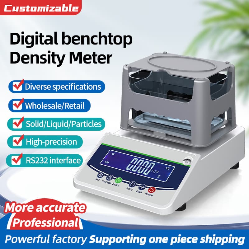 Electronic Solid Density Meter, Liquid Density Instrument, Plastic Granules and Ceramic Specific Gravity Tester, Rubber Density Detection