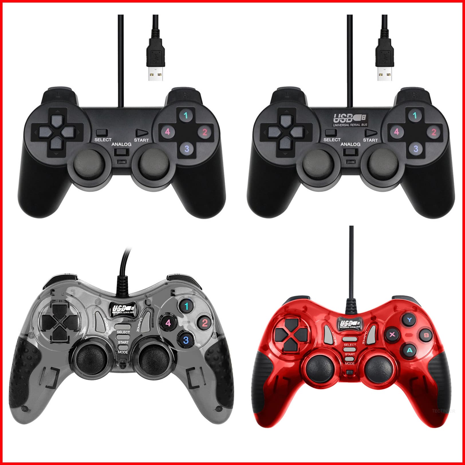 Wired PS2 Game Controller USB Interface for PC Computer Multi-function PS3 Android Switch Console Digital Computer Gamepad