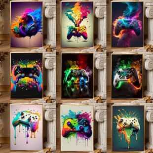 Cross-border Hot Selling Esports Gaming Printed Poster Canvas Art Print Decorative Painting English Game Theme Internet Cafe Wall Art