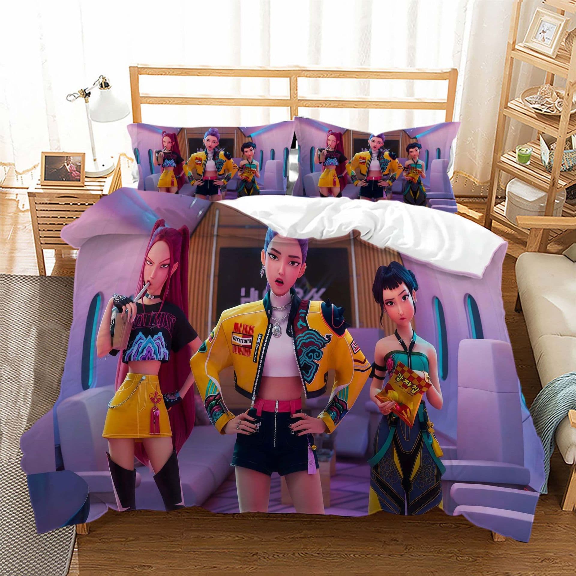 Amazon Cross-border Witch Hunter Series Printed Duvet Cover and Pillowcase Set, Export 3D Digital Printed Three-Piece Set, Made to Order