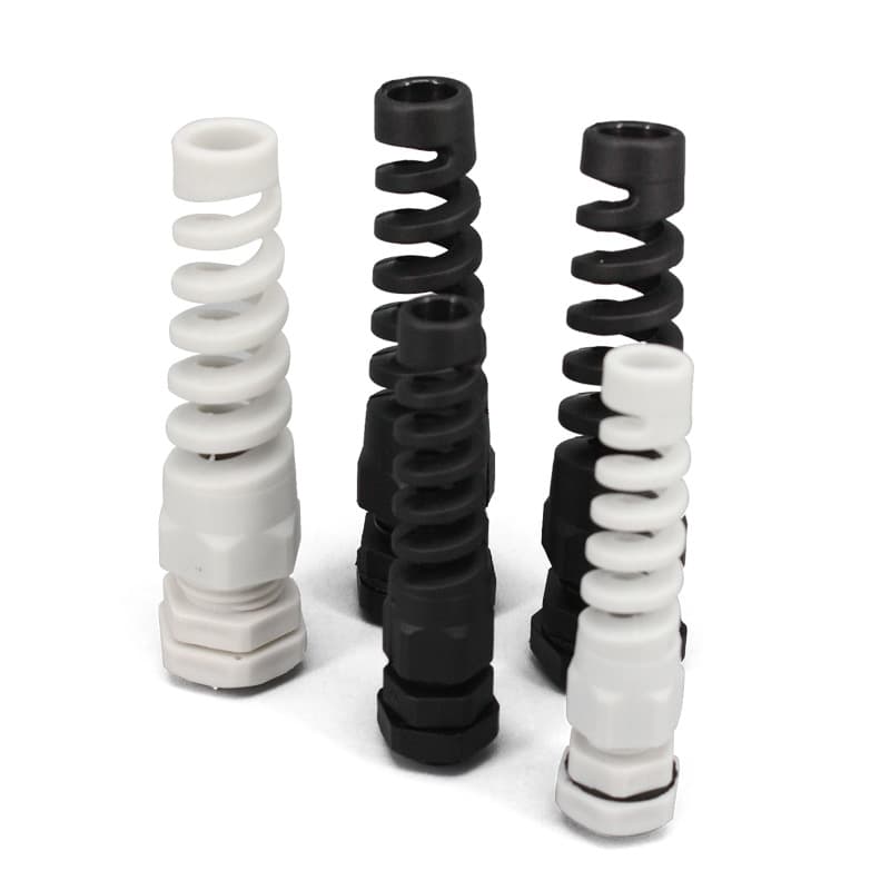 PG11 Anti-Bending Torsion-Resistant Protective Cable Connector with Tail, Waterproof Cable Connector Nylon PG9