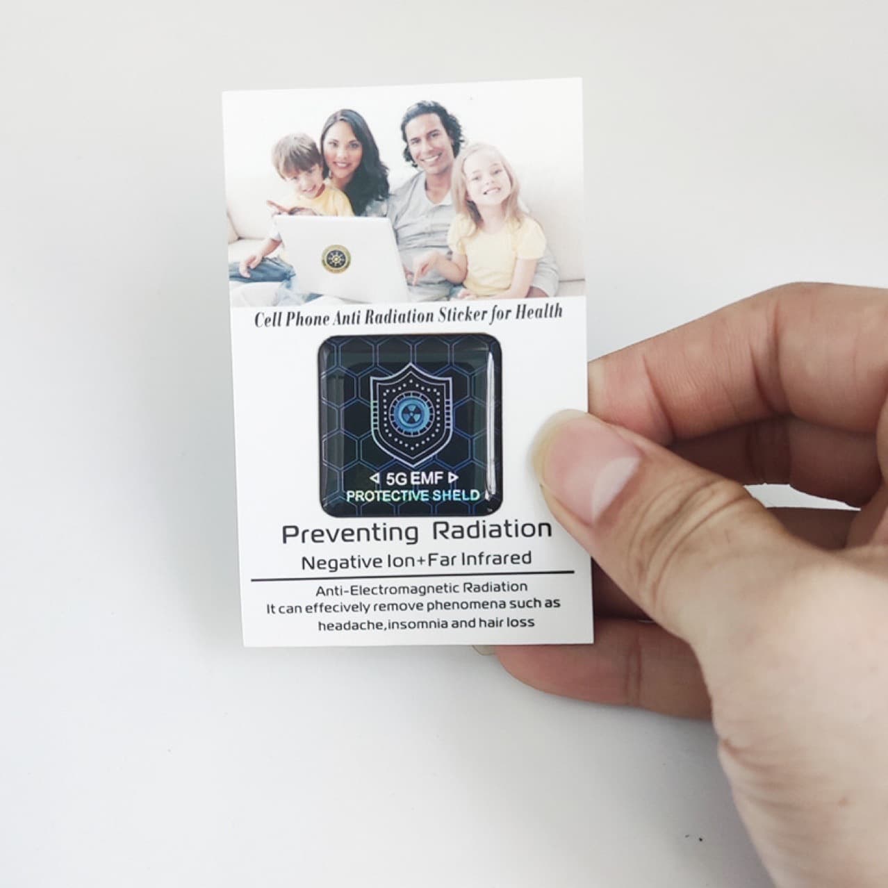 Cross-Border 5G EMF Protection Square Anti-Radiation Energy Phone Sticker Silicone Laser Image Energy Patch