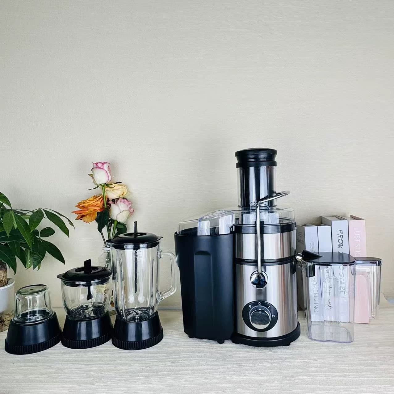 Juice Extractor with Pulp Separation, 4-in-1 Masticating Juicer for Fruits, Kitchen Blender Juicer Machine