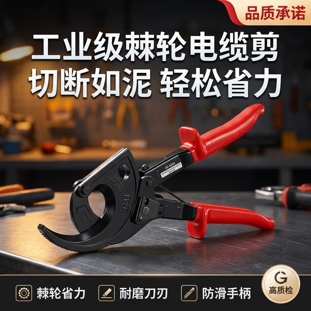 Ratchet-Type Copper-Aluminum Cable Cutter, Carbon Steel Material, Professional Wire Cutter, Electrician Wire Cutter, 520A Special Cable Cutter