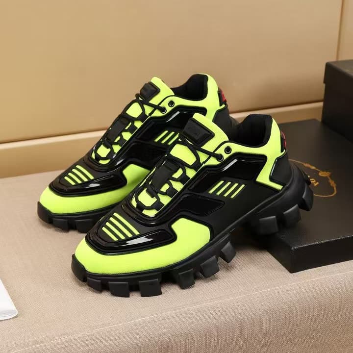 European Market Casual Sneakers for Couples, Color-Blocked Lace-Up Elastic Fabric Men's Running Shoes with Platform Sole, Stylish