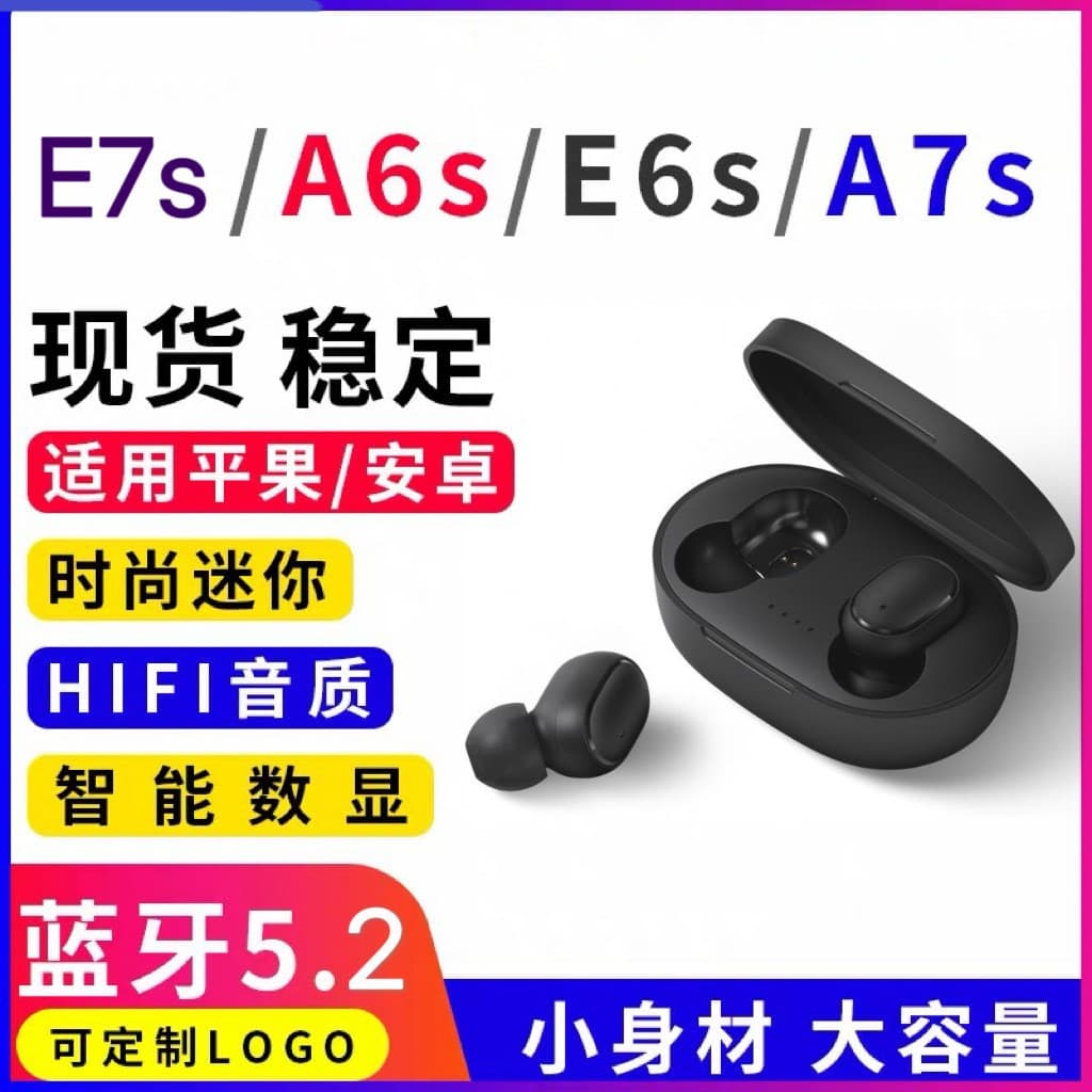 Cross-border Bestseller | A6S Bluetooth Earbuds Macaron Series In-ear Long Battery Life High Sound Quality Earphones