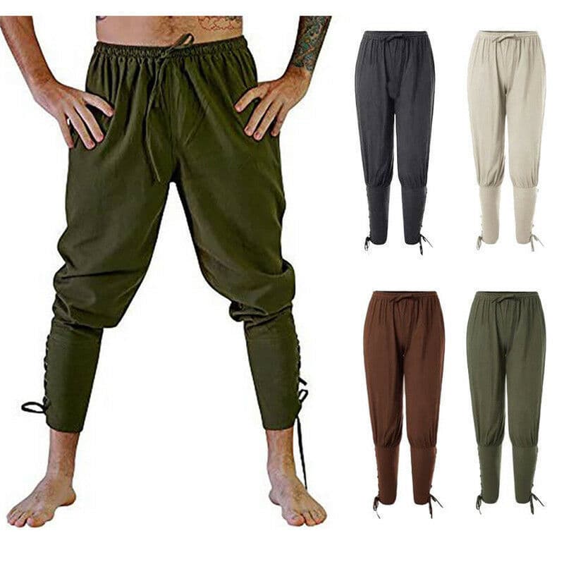 2025 New Extra Large Size Men's Casual Drawstring Jogger Pants for Wish & Amazon, Breathable Cotton Linen Long Pants
