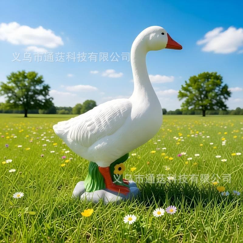[Now] Giddy the Porch Goose Statue Porch Goose Garden White Goose Bottom Filling Sand Hole