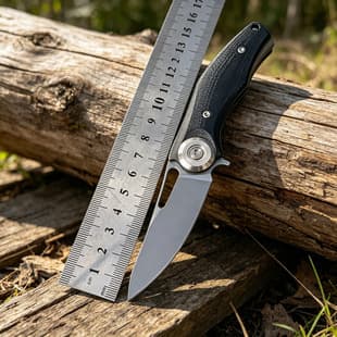 Folding Knife High Hardness Self-Defense Sharp G10 Fiber Wood Handle Knife Collection Gift Outdoor Folding Knife Pocket Clip Survival Knife