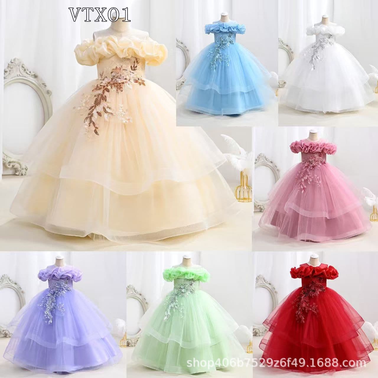 Girls Princess Dress Mesh Children's Dress 2026 New Girl's and Middle School Puff Dress Birthday One-Year-Old Dress Dress Approval