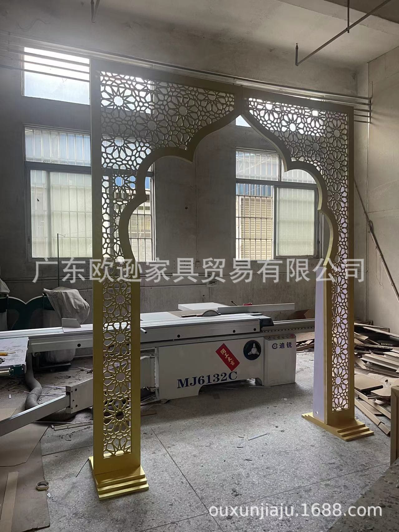PVC Wedding Arch Moroccan Pattern Gold Arch Manufacturer Wedding Arch Props Decoration Background Stage