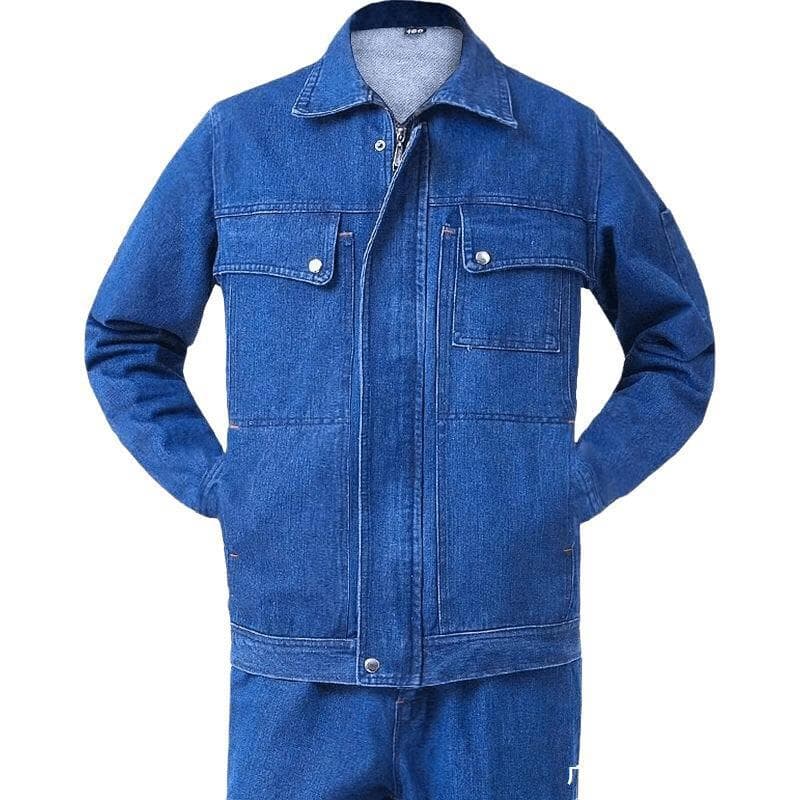 Haiyuan Denim Workwear Set Spring Autumn Labor Protection Suit Wear-Resistant Dirt-Resistant Welding Heat-Resistant Spark-Resistant Welder Uniform