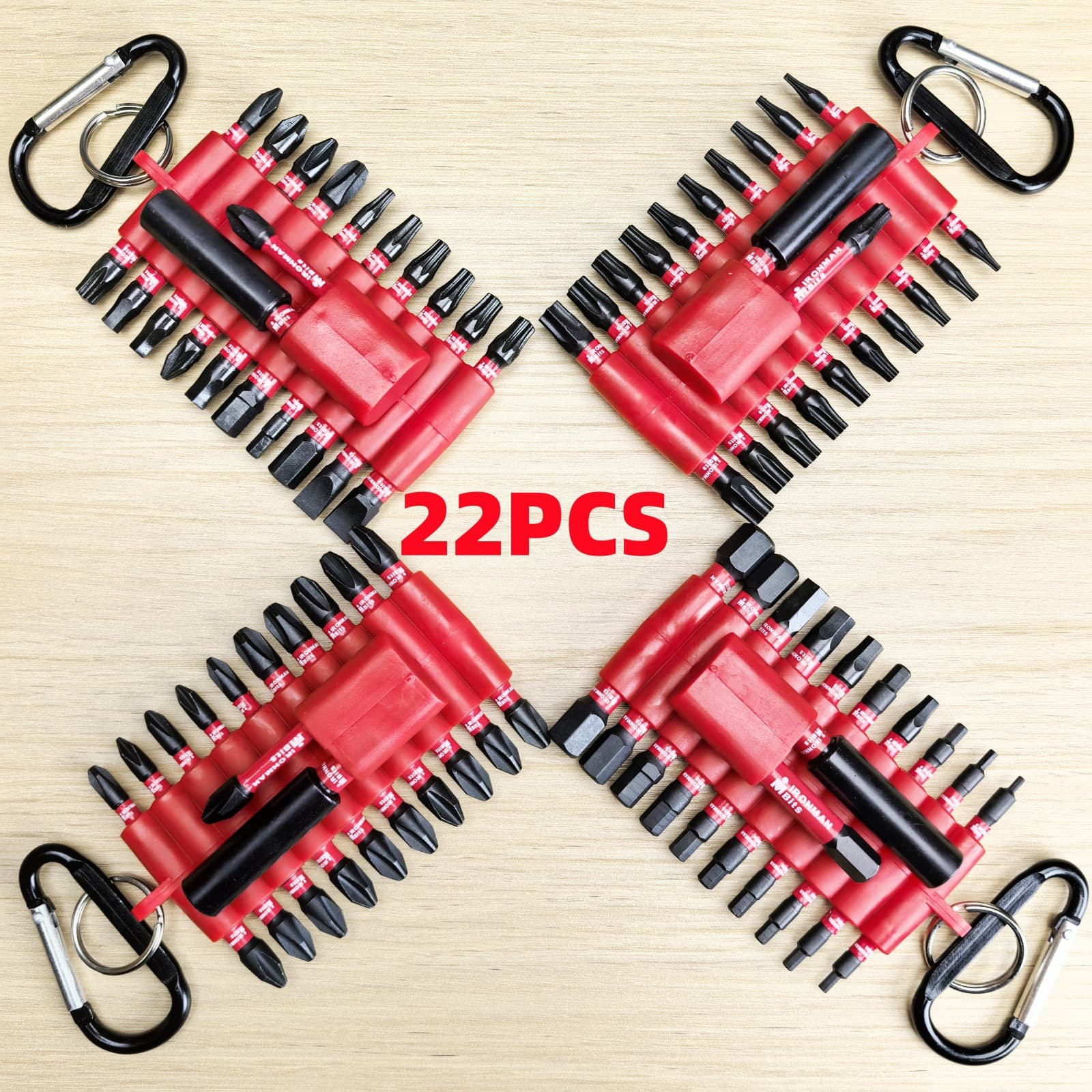 22-Piece Electric Bit Set with Cross/Hex/Star (Torx) Bits, Black S2 Impact-Resistant Bits for Cross-Border Use