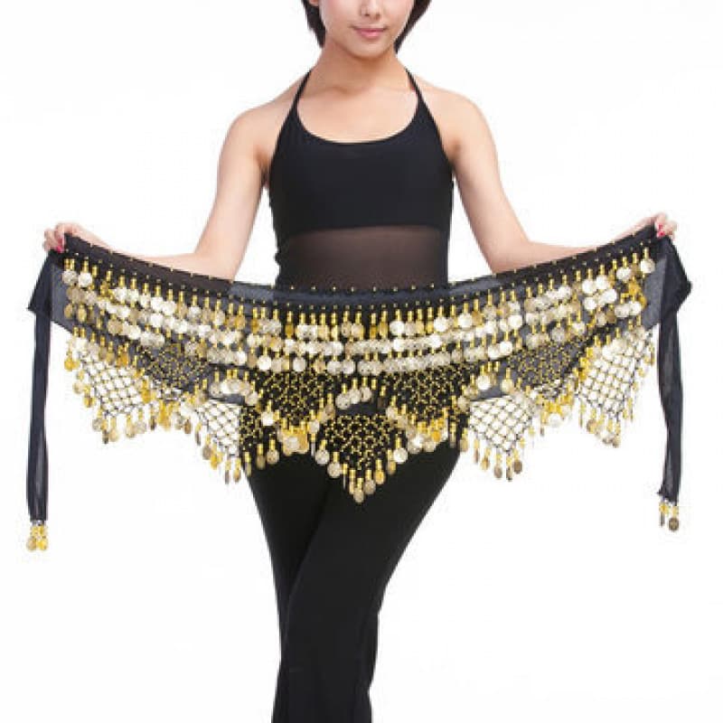 Belly dance waist chain female Xinjiang dance hip scarf new ethnic Indian dance waist chain bag hip waist skirt scarf with