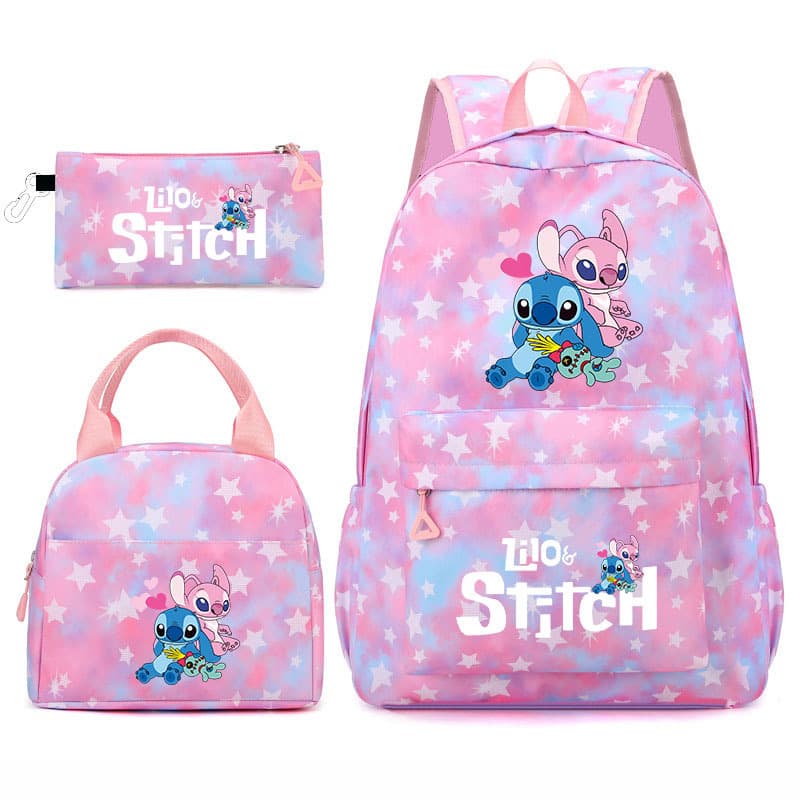 New Stitch student three-piece schoolbag large capacity backpack wholesale cross-border foreign trade Amazon model