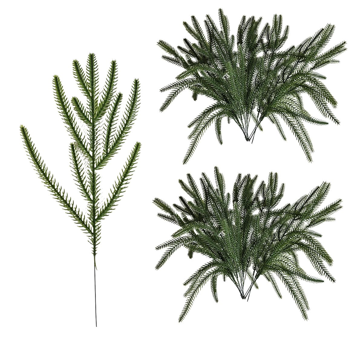 Cross-border feel soft rubber simulation plant Christmas pine needles and cypress leaves Christmas wreath decoration arrangement pine needles display window