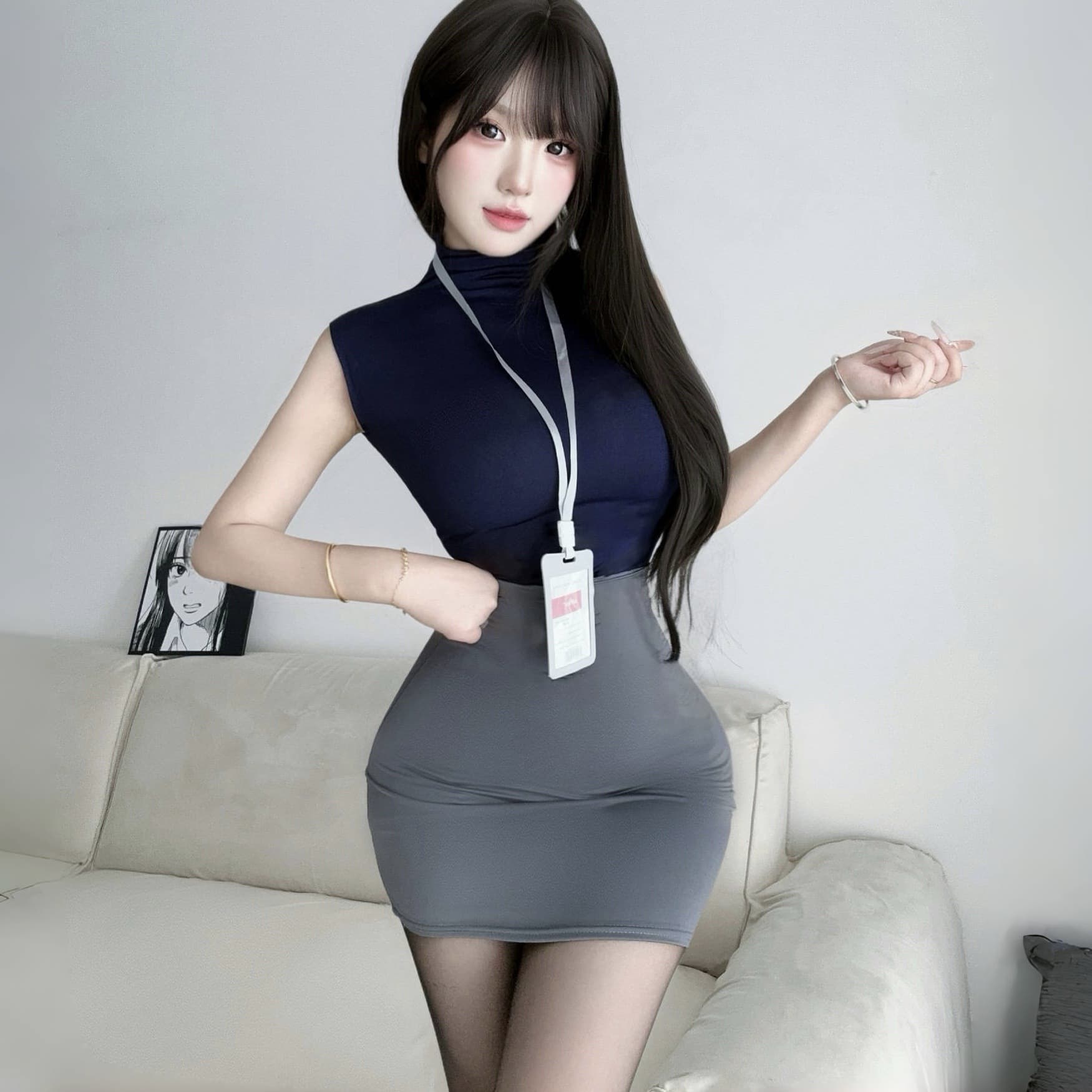 Sexy secretary uniform set ol pure desire lingerie slim sexy nightclub secretary outfit hip skirt professional wear qqny
