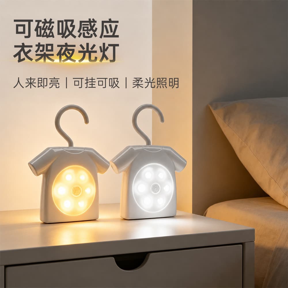 New Wireless Magnetic Sensor Lamp Bedroom Wardrobe Extra Long Standby Light Control Night Light USB Rechargeable Wardrobe Lamp
