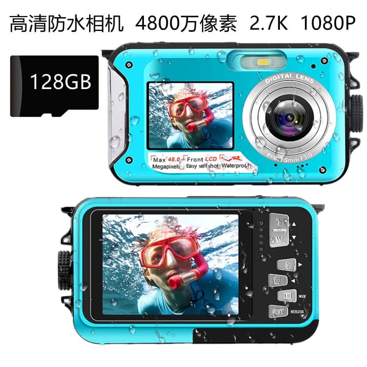 Cross-border Waterproof Digital Camera Full HD 2.7K 48MP 16X Digital Zoom Flashlight Camcorder HD368
