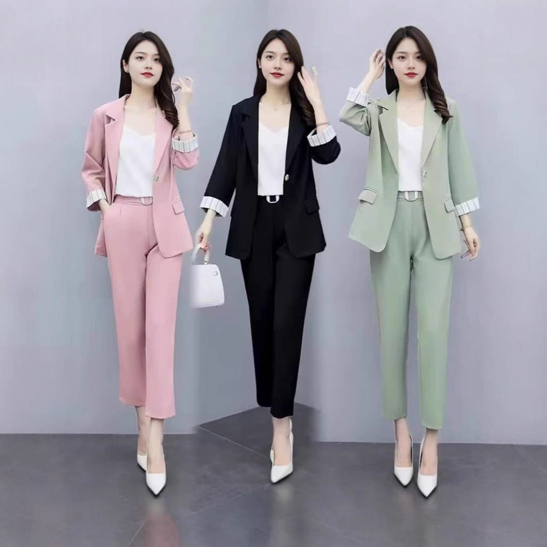 European and American Export Exclusive Influencer Blazer Suit Women's Spring/Fall New Trendy Small Blazer Jacket Two-Piece Set Professional Wear