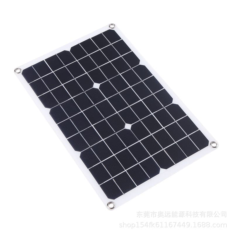 Monocrystalline Silicon 20W Solar Panel Charger Outdoor Emergency Solar Cell Phone Car Yacht Charging Photovoltaic Panel