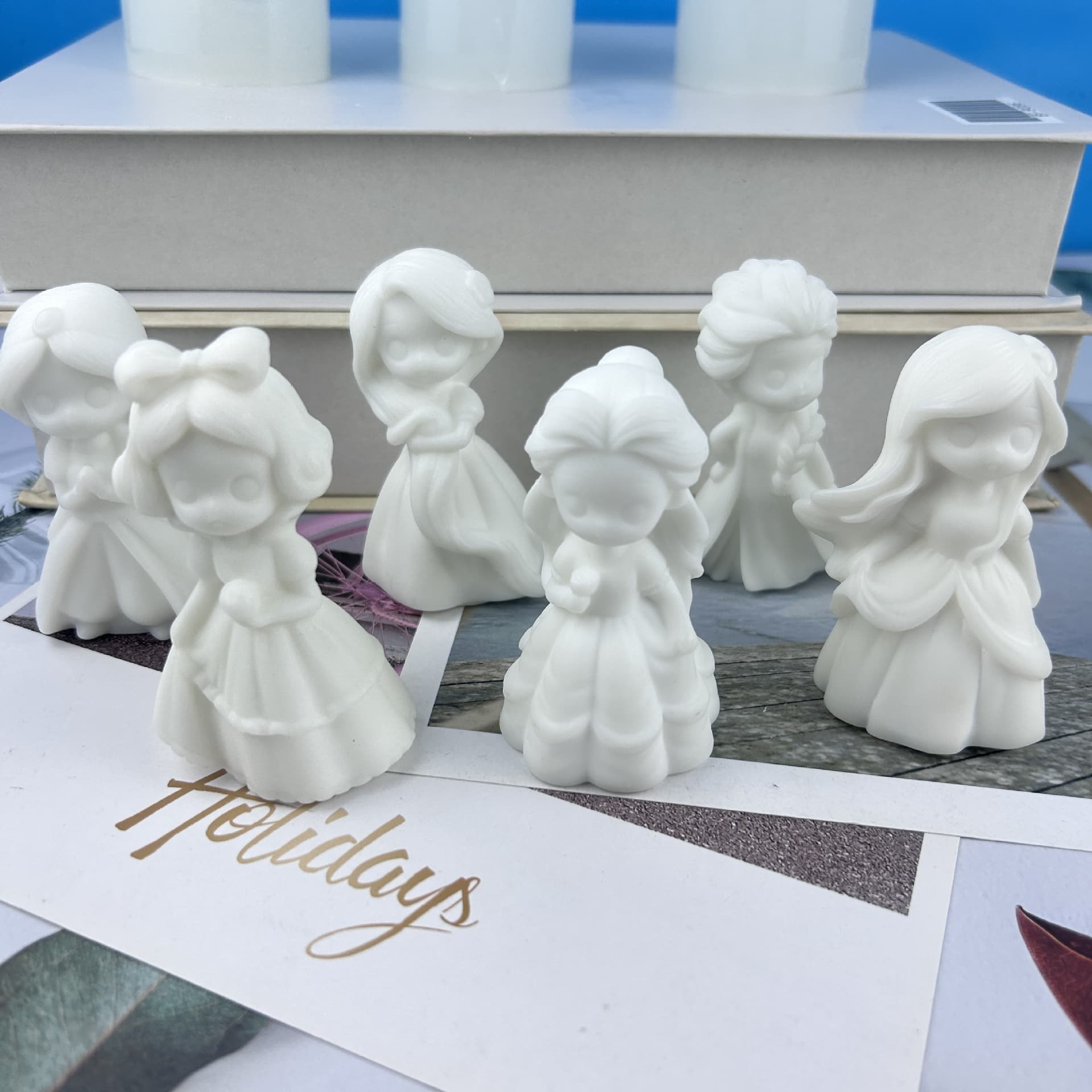 Mini 3D three-dimensional princess silicone mold handmade diy plaster doll scented candle doll ornaments glue mold