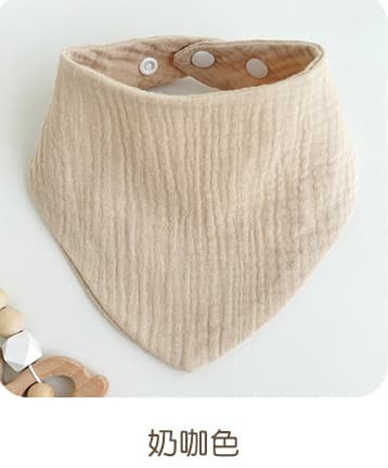 Factory Baby Double-Layer Gauze Bib, Baby Crepe Gauze Drool Bib, Triangle Bib, Double-Sided Towel
