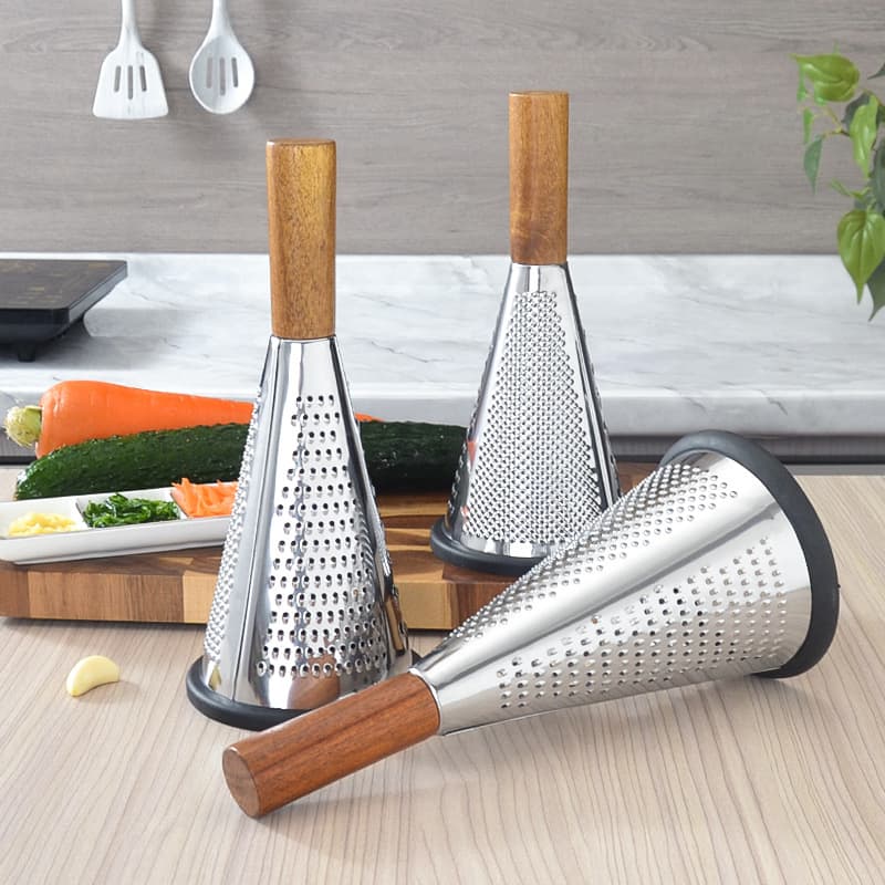Vertical stainless steel conical three-sided vegetable grater multifunctional vegetable cutter radish grater cheese grater cheese grater
