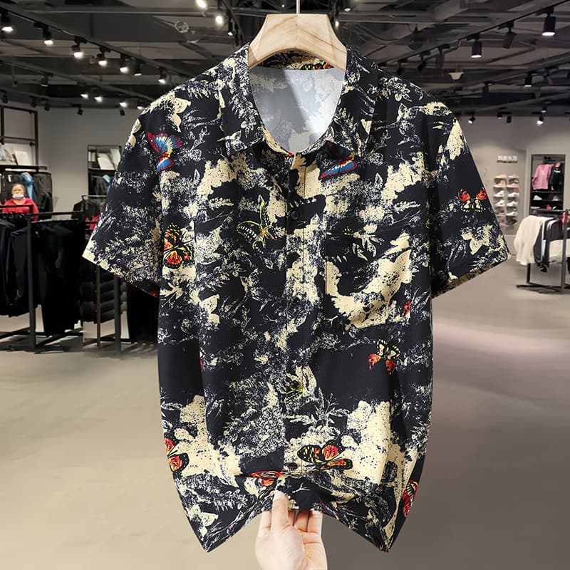 Big Size Short Sleeve T-Shirt Shirt Trendy Cool Summer Men's Thin Casual Shirt for Overweight Men Loose Fit