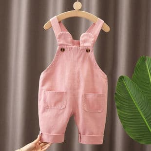 Baby Overalls 2025 Spring New Children's Cotton Pants Loose Fashionable Boy Girl Dungarees Trendy
