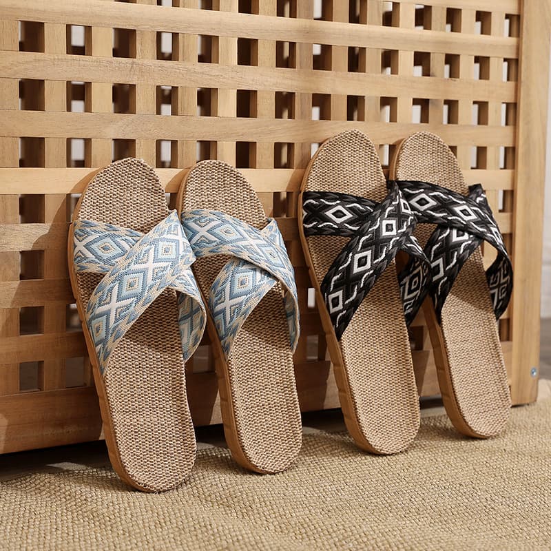 Linen Slippers, Breathable, Anti-Odor, Anti-Slip, Indoor Cotton Linen Slippers for Women, Summer Breathable, Home Casual Slippers, Wholesale