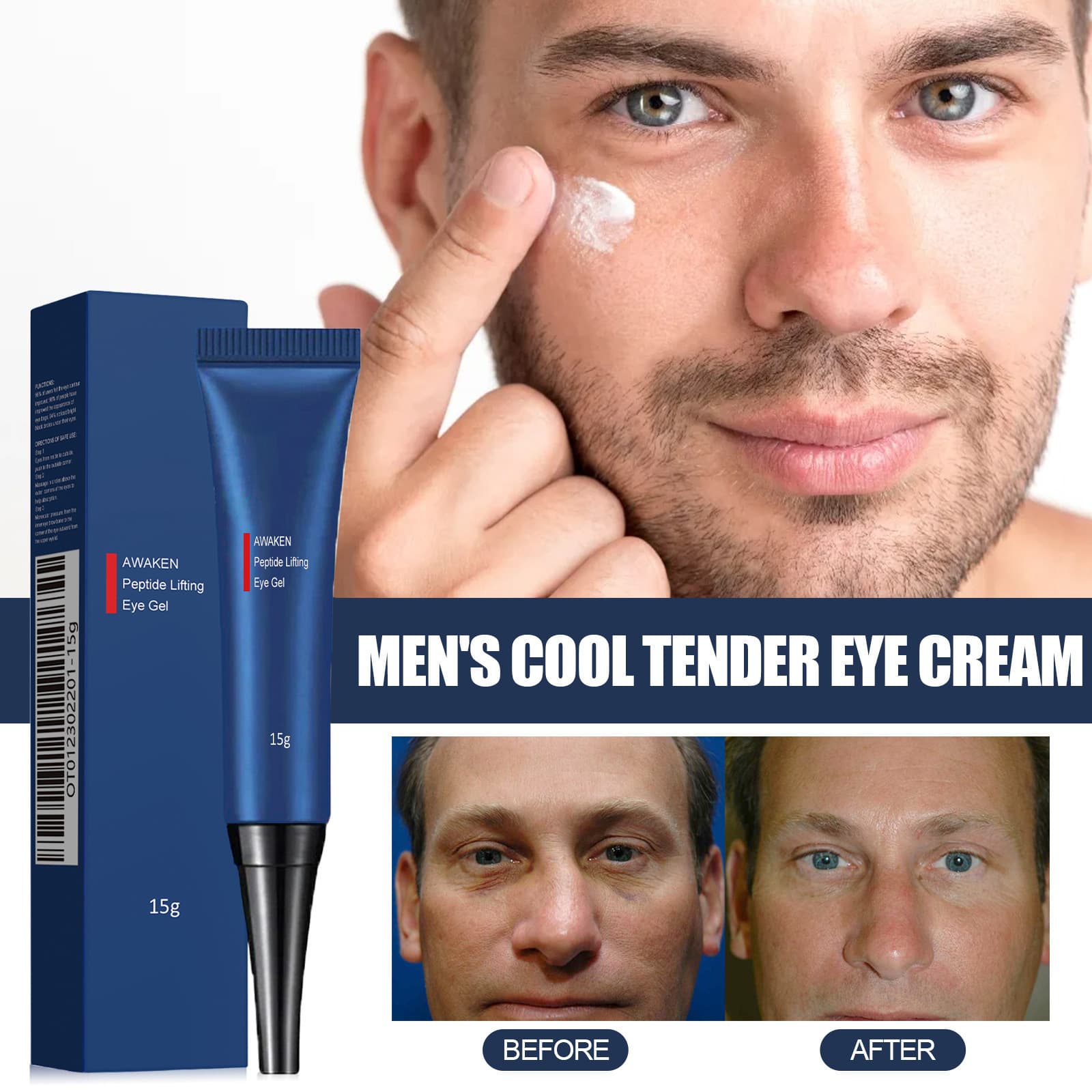 Cross-Border Men's Care Eye Cream for Gentle Moisturizing, Non-Greasy, Improving Dryness, Nourishing Eye Area Skin, and Smooth Application