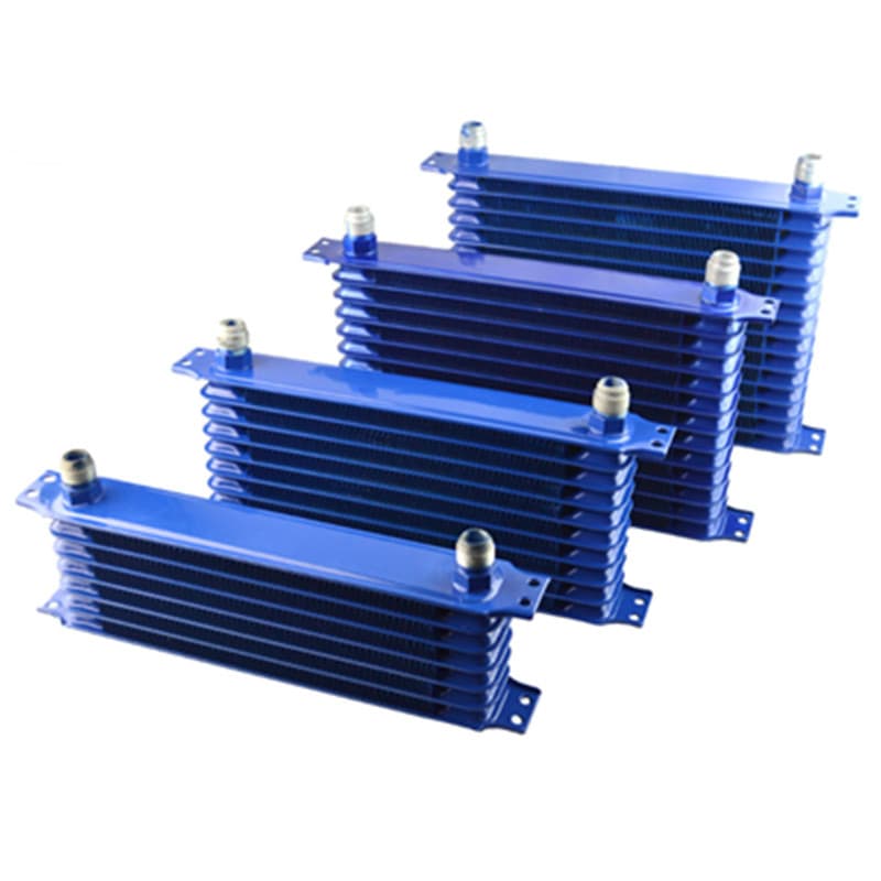 Car modification blue and black Japanese style 7/10/13/15 row radiator oil cooler universal radiator
