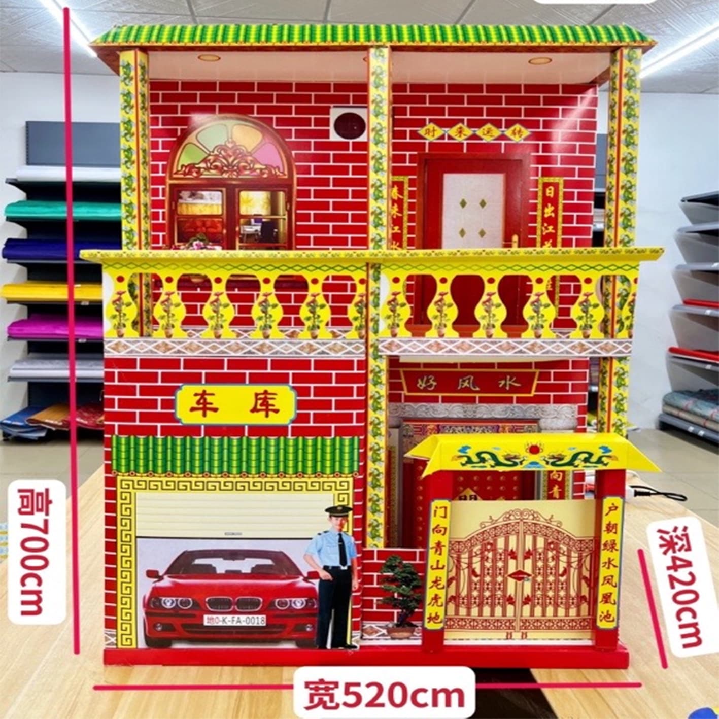 Semi-Finished Two-Story Paper Houses (10 per pack), Hand-Folded Ritual Villas, Western-Style Building Models for Funerals