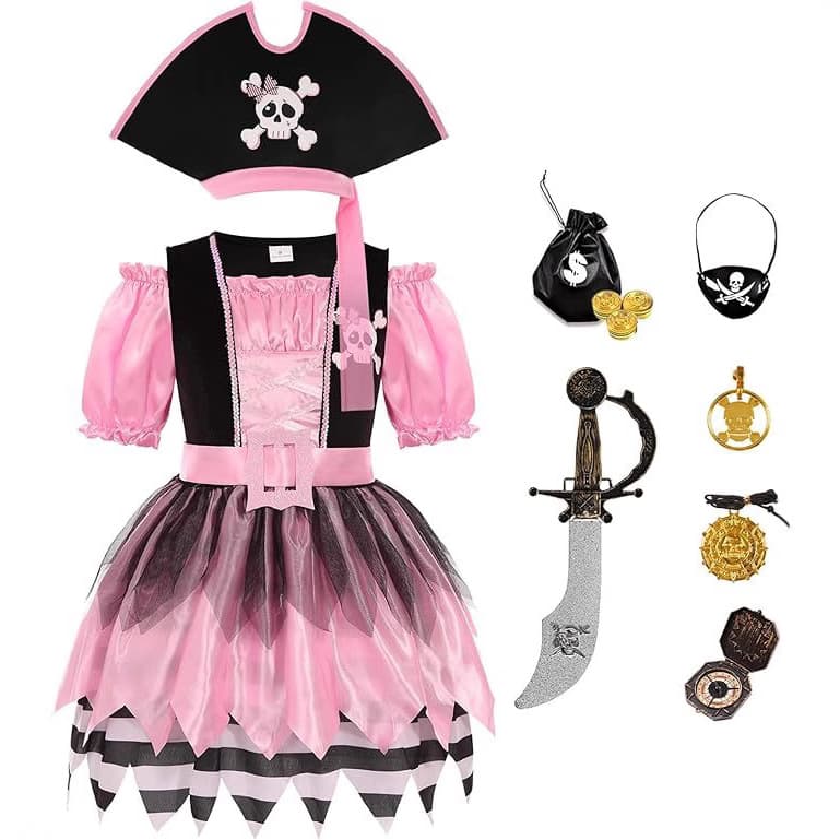 New Halloween children's pirate dress cos carnival party pirate cosplay costume with hat