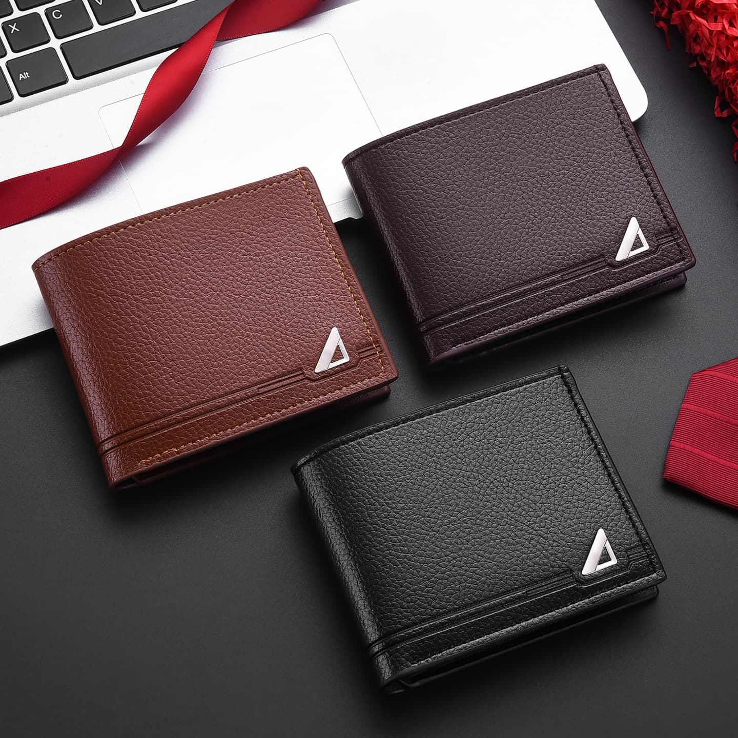 New Men's Wallet Short Bifold Business Casual Horizontal Leather Wallet Fashion Large Capacity Soft Leather Wallet