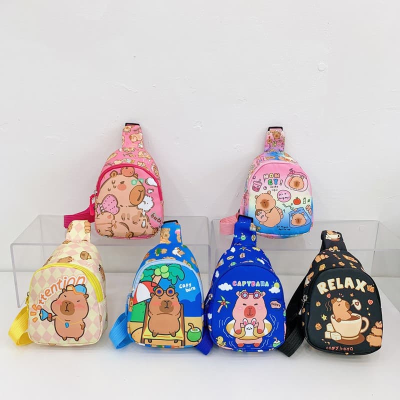 New cute animal-themed crossbody bag for children, stylish baby chest bag, adorable and lightweight coin purse for little girls.