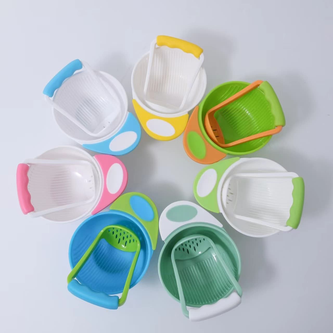 Baby Food Grinding Bowl Children's Food Processor Fruit Puree Manual Grinder 2-Piece Set