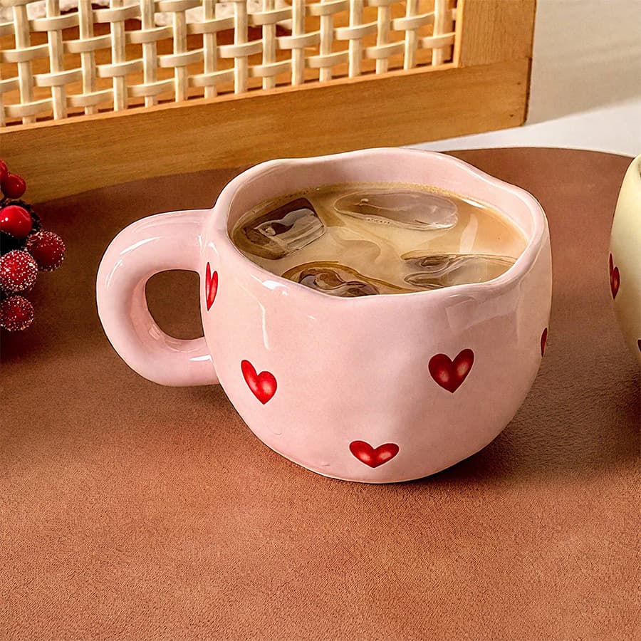 Ceramic Cup Cartoon Coffee Mug Milk Cup Tea Brewing Hot & Cold Drinks Simple Light Luxury High Appearance