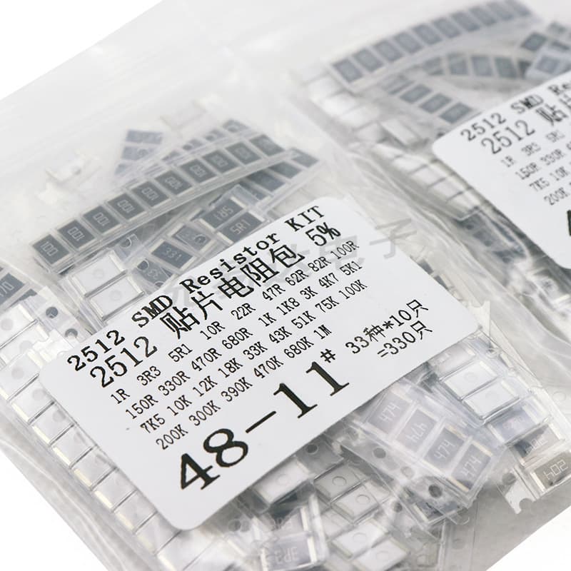 2512 SMD Resistor Assortment Sample Pack 33 Types 10 Each 330 Total 5% Tolerance